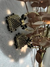 Handmade Indian Oxidized Hoop Jhumka Earrings – Ethnic Boho Dangle Earrings with