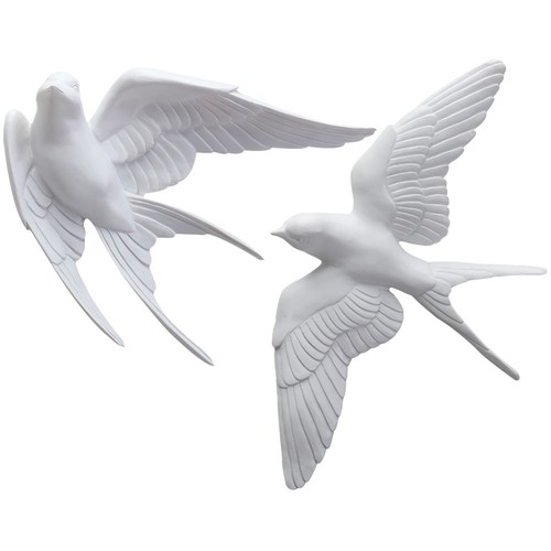2pcs white resin swallow wall - 2pcs,