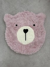 Round pink rug - fluffy, bear