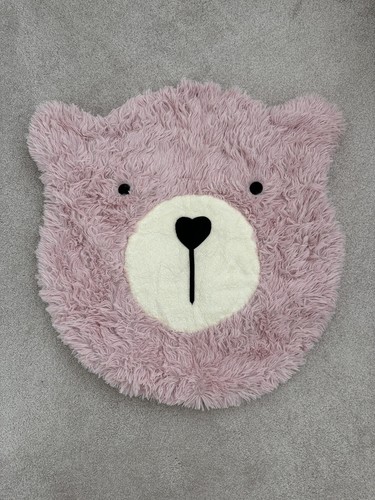 Round pink rug fluffy - round,