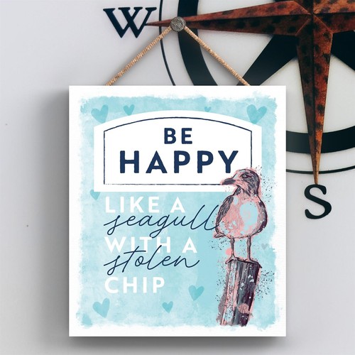 Happy seagull with - be,