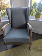 Vintage mid century arm chair stripped down to the wood and reupholstered