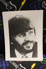 BEATLES Early 1970 Ringo Starr Close-Up 8 x 10 Black  & White PHOTO Photograph