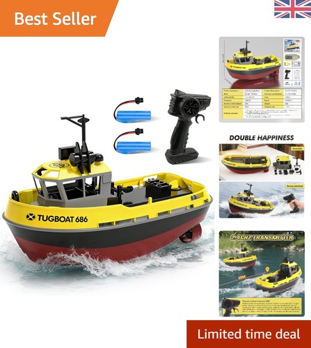 Yellow waterproof tugboat - yellow, rc