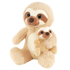 Mum and Baby Sloth Soft Toy 9"