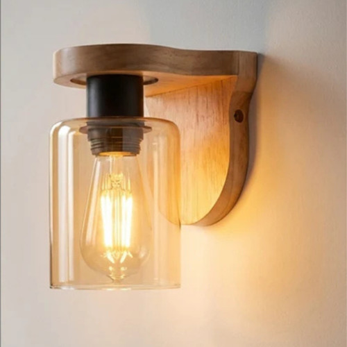 Wall light wood indoor bedside - wood,