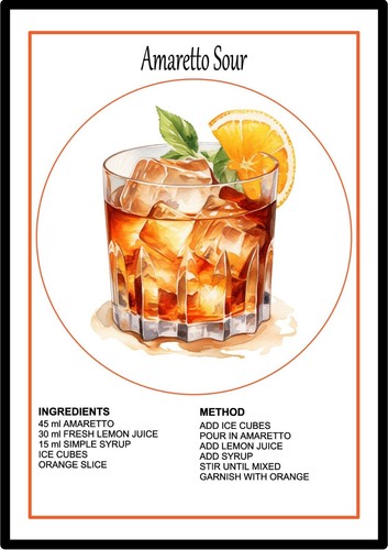 Amaretto sour cocktail - amaretto,