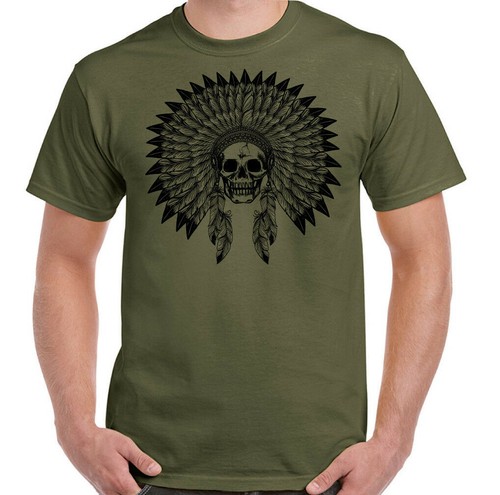 Indian skull shirt - t-shirt, headdress