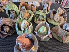 12 Vintage Franklin Mint Handpainted Woodland Surprises Porcelain Animals Nature