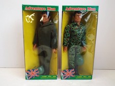 VINTAGE 2X ADVENTURE MAN ACTION MAN FIGURES 11" NOS BOXED (AM141)