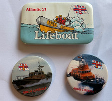 3, RNLI LIFEBOAT Button Badges - Arun Lifeboat - Bride Lifeboat & Atlantic 21