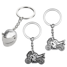 TRIXES Metal Motorcycle Keyrings *All Types* NEW Motorbike Keychain Helmet Gift