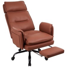 Big & Tall Office Chair 500lbs PU Leather, Adjustable Headrest Footrest Lumbar