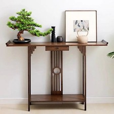 Chinese Style Console Table with Drawer Entryway Foyer Hall Table Hand-polished