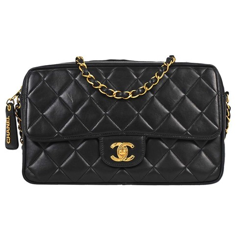 Chanel black lambskin camera - chanel,