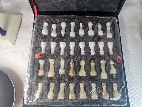 Heavy onyx marble chess set - onyx,
