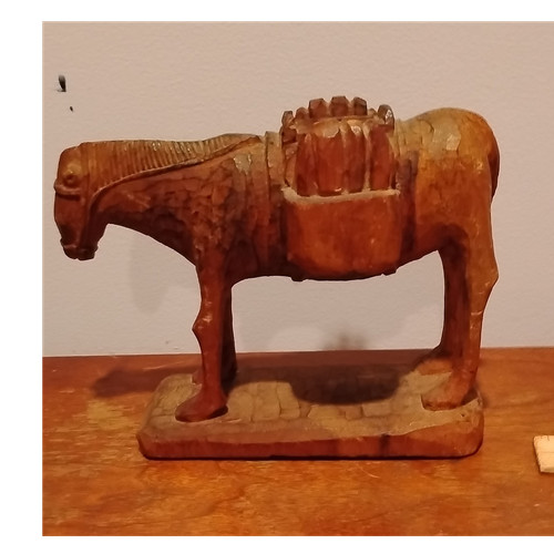 Hand carved wooden horse - carved,
