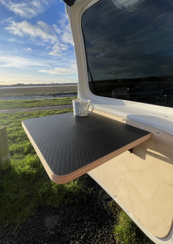 Folding campervan table shelf - campervan,