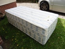 CLEAN SINGLE SIZE BED, TWO DRAWER BASE PLUS MATTRESS, DREAMWORLD, WOBURN.