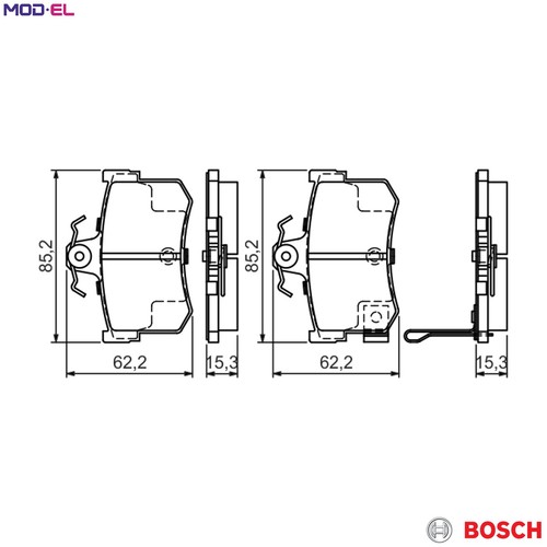 Brake pad set disc - 0, 986