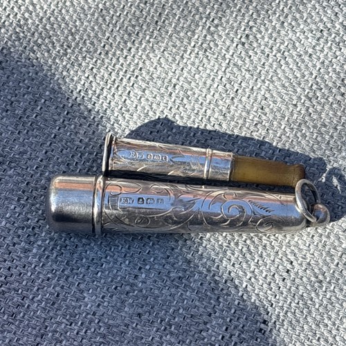 Rare silver cigarette cheroot - silver,