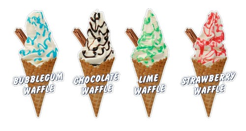 Whippy ice cream waffle - cream, cone