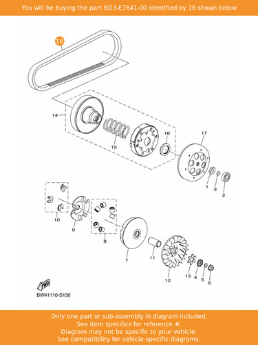 Yamaha belt bd3 e7641 00 - yamaha, bd3-e7641-00