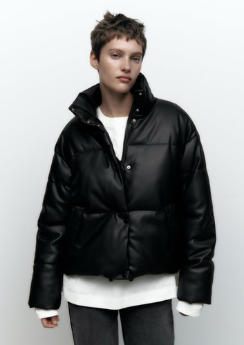 Zara faux leather - faux, puffer