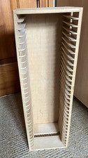 Used Wooden CD Storage Tower Rack, Stores 30 CDs, H45xW14xD12, Needs Repair