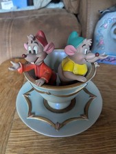 Disney Store Cinderella Jaq And Gus Mice in Teacup Jewellery Holder Trinket Dish