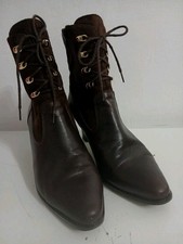 BALLY folloni Victorian Style Spool Heel Boots Brown  Size Uk 5 Eu 38 Steampunk 