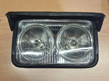 Bike It HLU7T Twin Headlamp Oblong Black Plastic Universal + Flip Cover BC4224