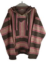 Pink Baja Hoodie Chest size 44" Pullover Vintage Rug Jumper Poncho Mexican