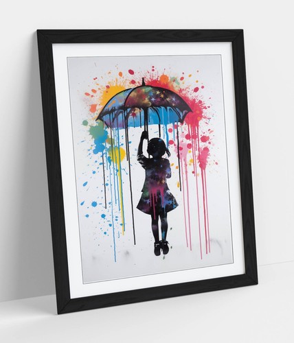 Banksy style umbrella - style, girl