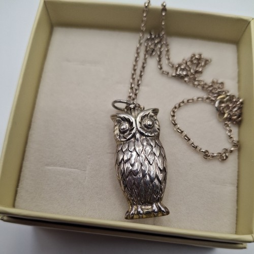 Silver owl pendant - pendant, cute