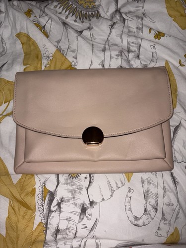 Nude clutch bag with - bag, chain