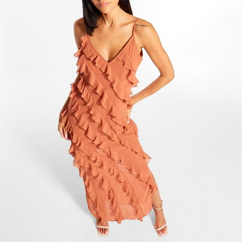 Missguided ruffle detail maxi - missguided,