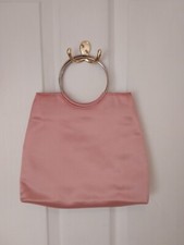 Vintage Caroline Herrera 212 Sexy baby pink satin effect handbag