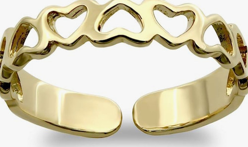 9ct yellow gold hearts pattern - yellow,
