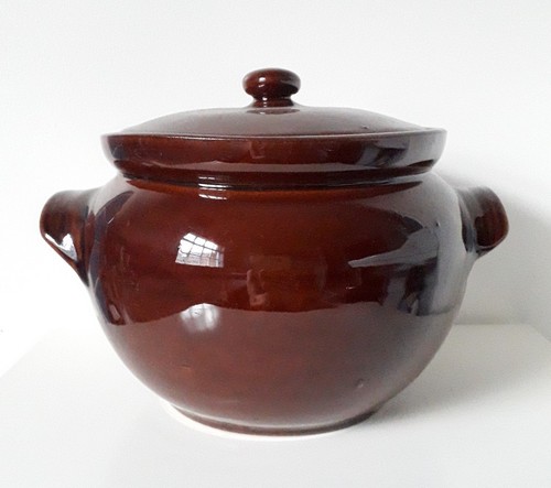 Huge vintage brown - , glazed