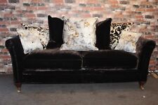 ASHLEY MANOR ARGYLE PILLOW BACK 3 SEATER SOFA IN BROWN VELVET FABRIC