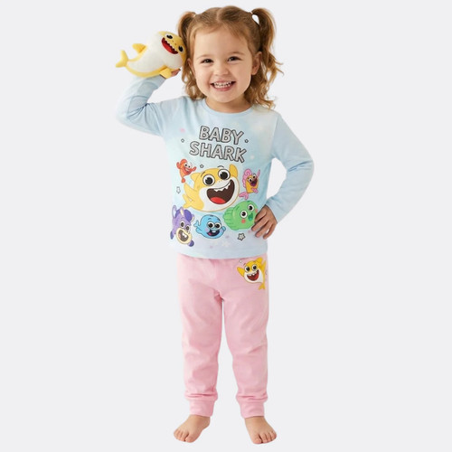 Girls baby shark pyjamas - girls,