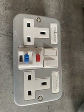RCD Protected Twin Metal Socket 13A