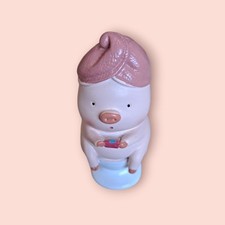 Cute Pig On Toilet Ornament