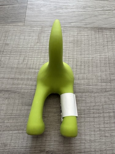 Lime green rubber dog - green, butt