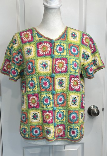 Vintage crochet granny square - vintage,