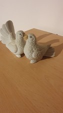 Pair Ceramic White Doves