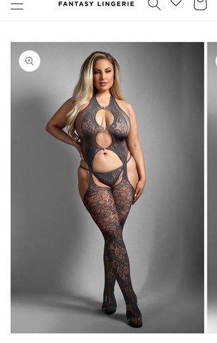 Fantasy lingerie gray cut out - lingerie,