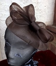 brown headband crin fascinator millinery hat wedding ascot