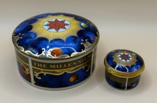 Royal Worcester Millennium Trinket Box & Enamelled Pill Box